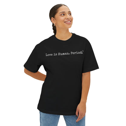 Person wearing a black t-shirt with a logo on a white background