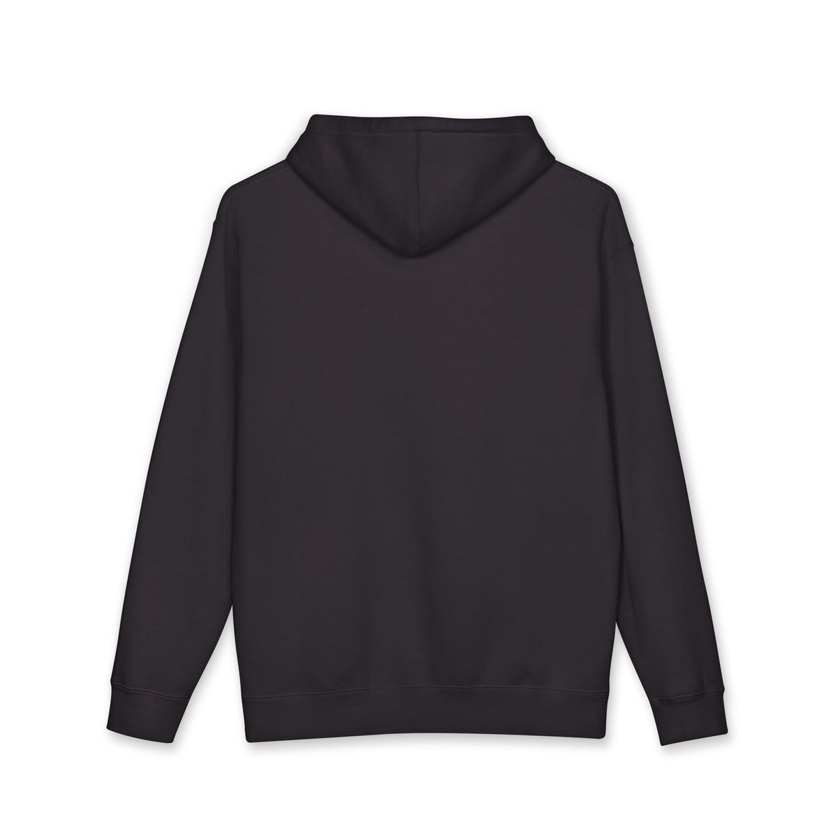 back of black hoodie to show that it is blank