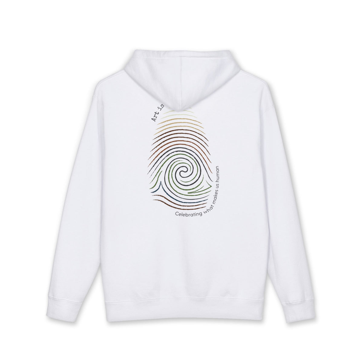 Art is Human. Period. with Multi-Colored Design | Heavyweight Hoodie