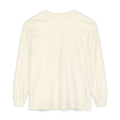 Cream long-sleeve shirt on a white background