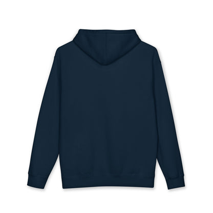 back of navy hoodie, blank on white background