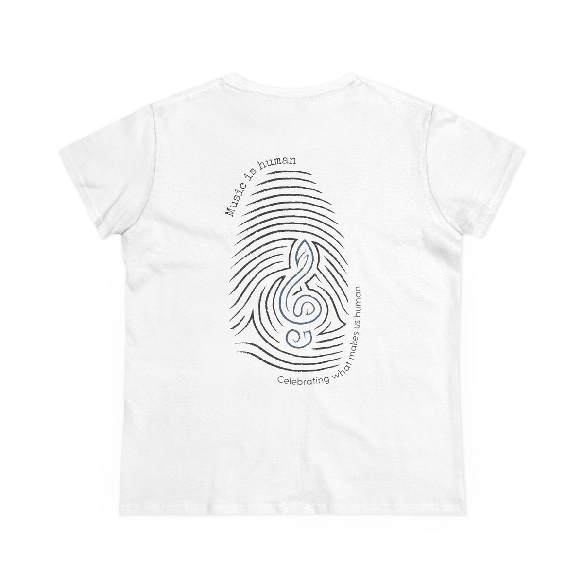Music is Human.Period. with Treble Clef design | Women's T-shirt