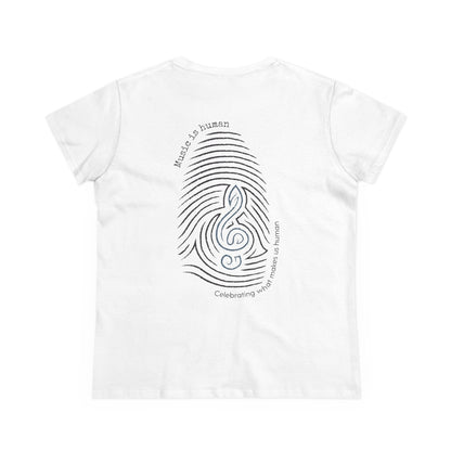 Music is Human.Period. with Treble Clef design | Women's T-shirt
