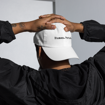 Product mockup. white cap with black text